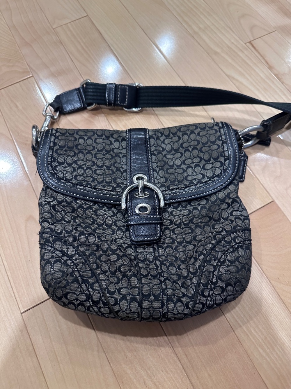 Coach Signature Cross Body Flap Bag